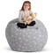 Creative QT Stuff ’n Sit Extra Large 38’’ Bean Bag Storage Cover for Stuffed Animals & Toys, Giant Beanbag Chair for Kids Ages 3-14, Bedroom Organizer for Easter, Gray Dandelion